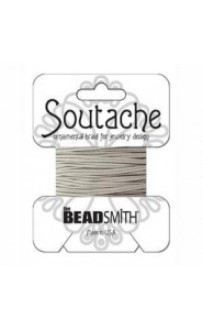 Beadsmith Rayon soutache Schnur 3mm - Silver grey